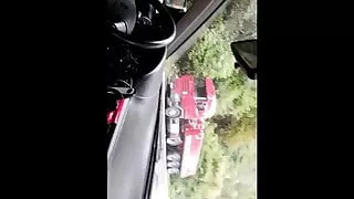 My first Time in the Car Masturbates on a Busy Street