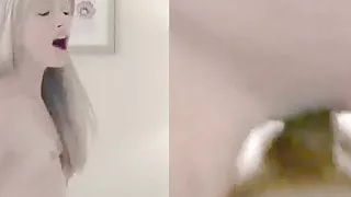 Gorgeous Blonde Teen Enjoying Facial Sperm