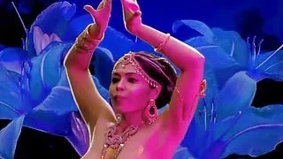 Nude art body painting dance