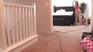 Abigail Mac dominates then stick a toy in Leya Falcon's ass