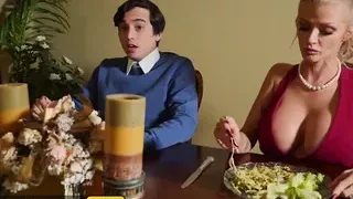 Busty blonde Joslyn James joins hot threesome with Kiara