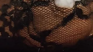 Playing with her lace panty