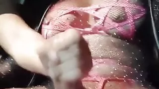 Sexy Latina Tranny Gets Jerked off in a Car