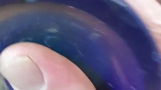 Playing with a dildo. Truck sex