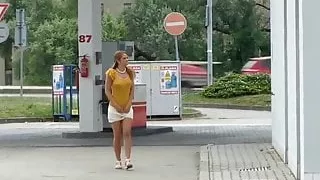 Sexy Slut Pissing Behind A Building & Shows Her Asshole!