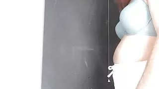 Giving myself a enema and inserting a tampon