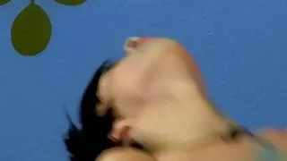 Young gays play with body paint before rough anal pounding