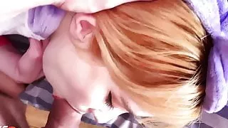 Teen in the Kigurumi Suck and Hardcore Sex after Waking Up