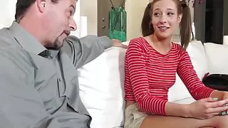 Tiny daughter hooking up with stepdad and pleasing his cock