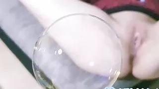 releasing soap bubbles with your pussy