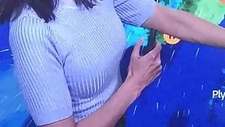 sexy television  weather girl lets wank together