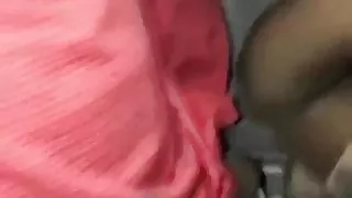 Giving a huge black cock a blowjob in my car