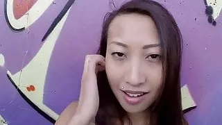 Eating Asian Pussy in Public
