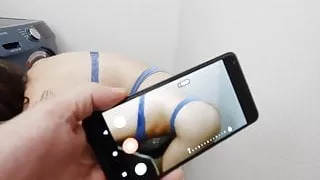 Caught her doing the laundry