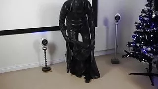 Inflated heavy rubber suit