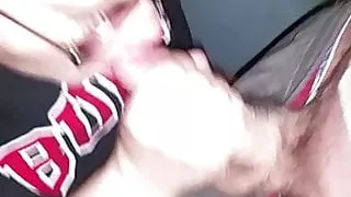 sandra sucks me in stairwell