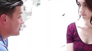 Sister fucking her stepbrother's cock from behind maniacally