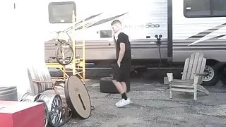 Twink licks armpits of buff dude before being fucked raw