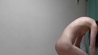 Cute japanese teen takes off her clothes and gets naked