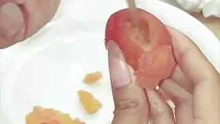 long nails cut fruit