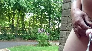 Naked wanking by the roadside