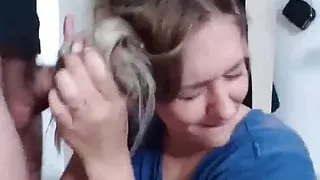Sexy Blonde Hairjob, Blowjob and Cum in Hair, Long Hair
