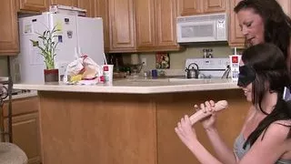 Blindfolded StepSister Sucks Dick