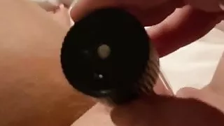 My lesbian friend playing with dildo