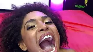 Cute brazilian luna corazon gets cums in mouth