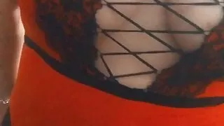 BBW in Sexy Red Outfit