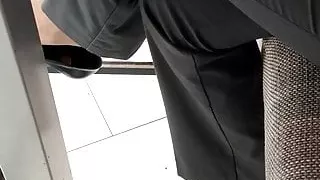 Shoe dangling coffe shop