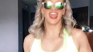 Sexy blonde bouncing boobs