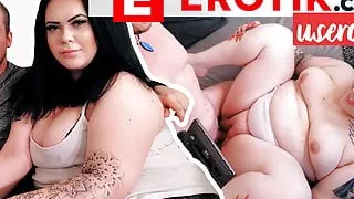 Slutty BBW AnastasiaXXX jerks him off with her fat tits