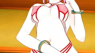 Nymphomanische Hentai-Schlampe, masturbiert vor deinem Schwanz.