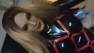 Svenja sucks and wanks chubby cock