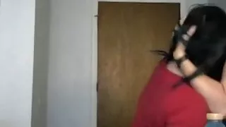 Hot brunette and blonde kissing!