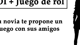 JOI + Rol: Tu novia propone un juego de pajas en pareja.
