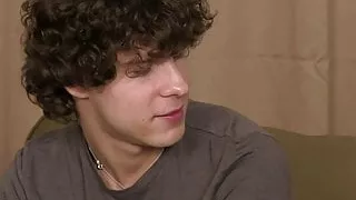 Curly lad takes gay first time anal fuck