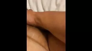 Fingering until she squirts while sucking my fat brown cock