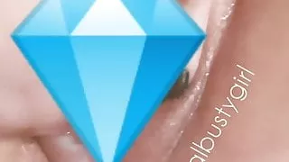 Squirt with glass dildo