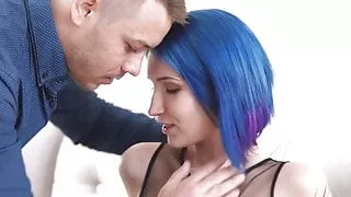 TeenSexMania- Blue-haired babe enjoys dick on floor