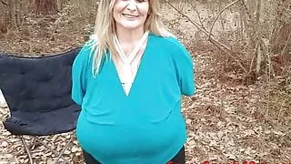 My huge hanging tits in a rope harness