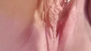 girlfriend  playing solo with a glass dildo