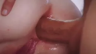 Busty babe taking huge dick in ass