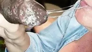 Old Bitch Gets First Taste Of Black Dick