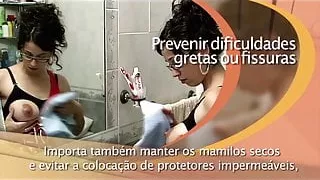 Portuguese woman milking her big tit