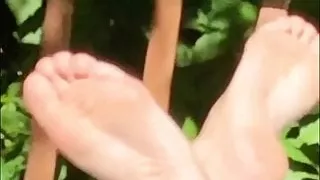 Wife tweezing me with sexy feet