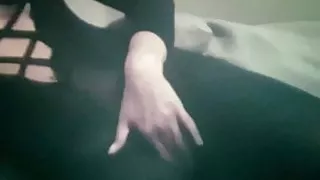 My private whore teasing in black bodystocking and smokes...