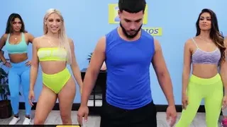 Gorgeous Babes Abella Danger and Katana Kombat dancing and fucking