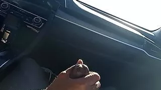 Sissy sucks daddy in car